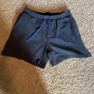 lululemon athletica Black Shorts with Blue Drawstrings